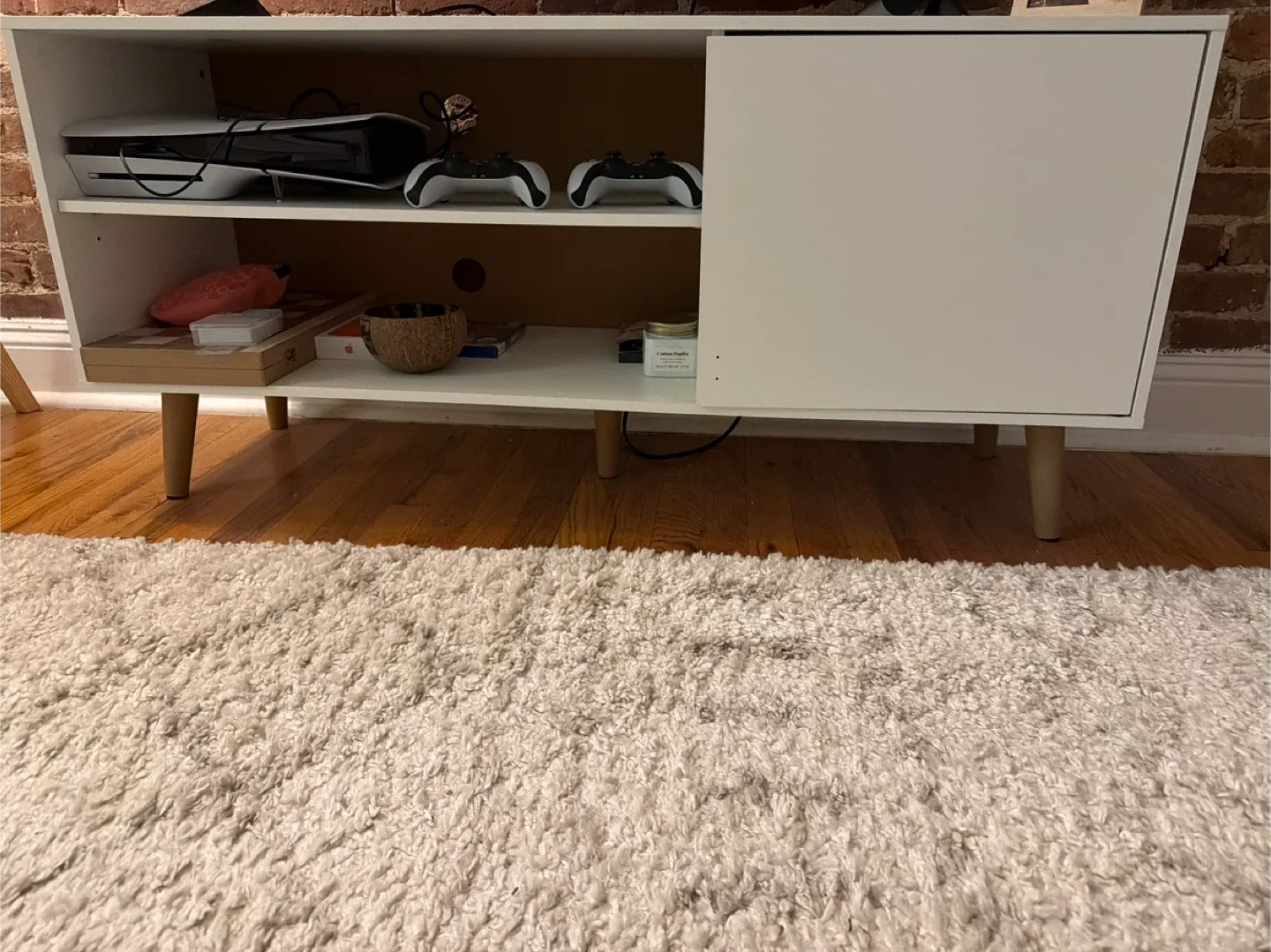 White Media Console Cabinet