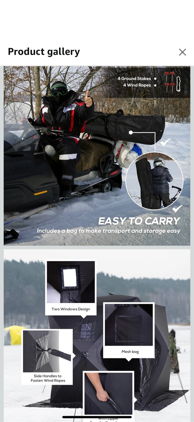Outsunny Ice Fishing Shelter Tent - Black - photo 4