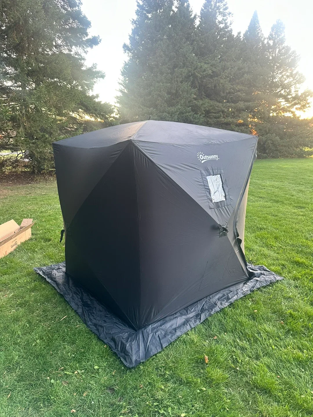 Outsunny Ice Fishing Shelter Tent - Black image indicator(3)