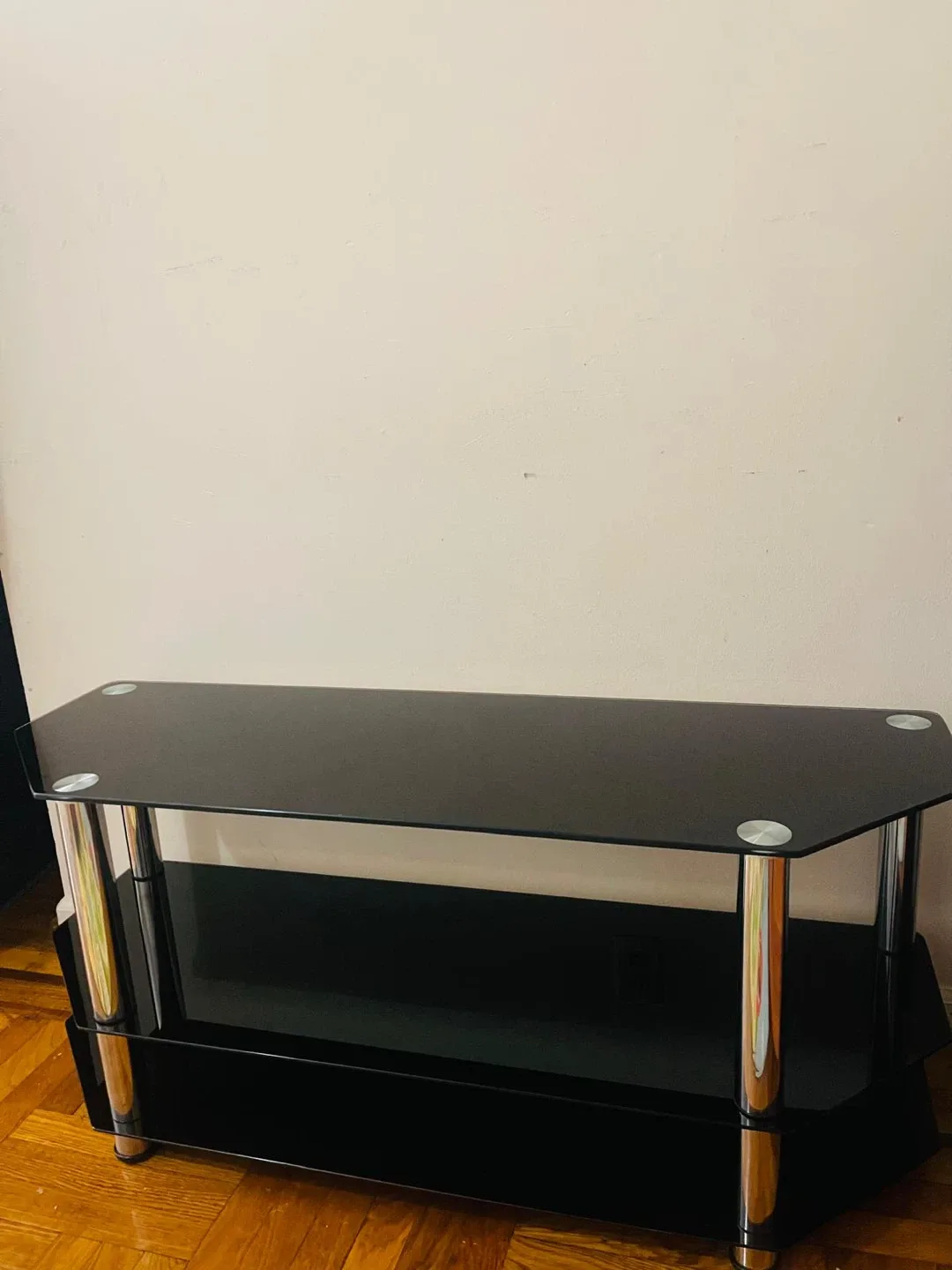 Black Glass TV Stand ( Moving Out)