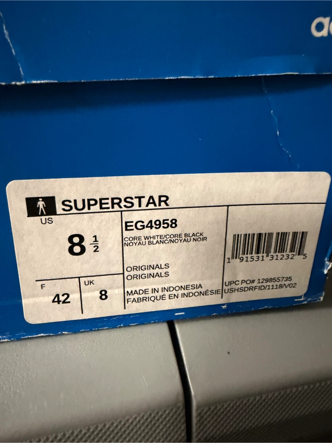 Adidas Superstar White/Core Black, Size 8.5 - photo 2