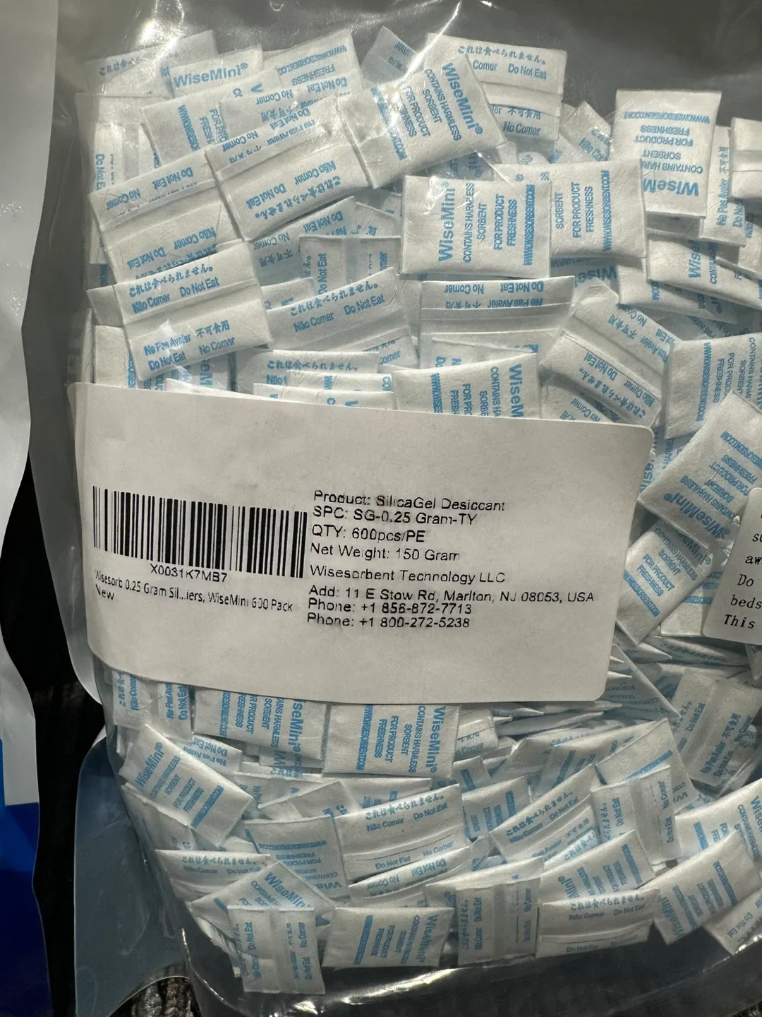 Wisesorbent Silica Gel Desiccant 800 Packs image indicator(2)