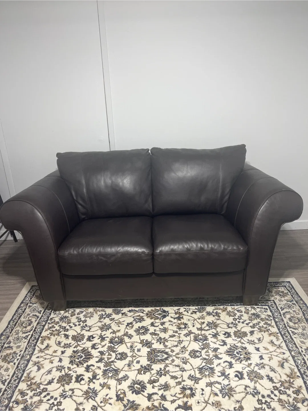 Italsofa Brown Leather Loveseat
