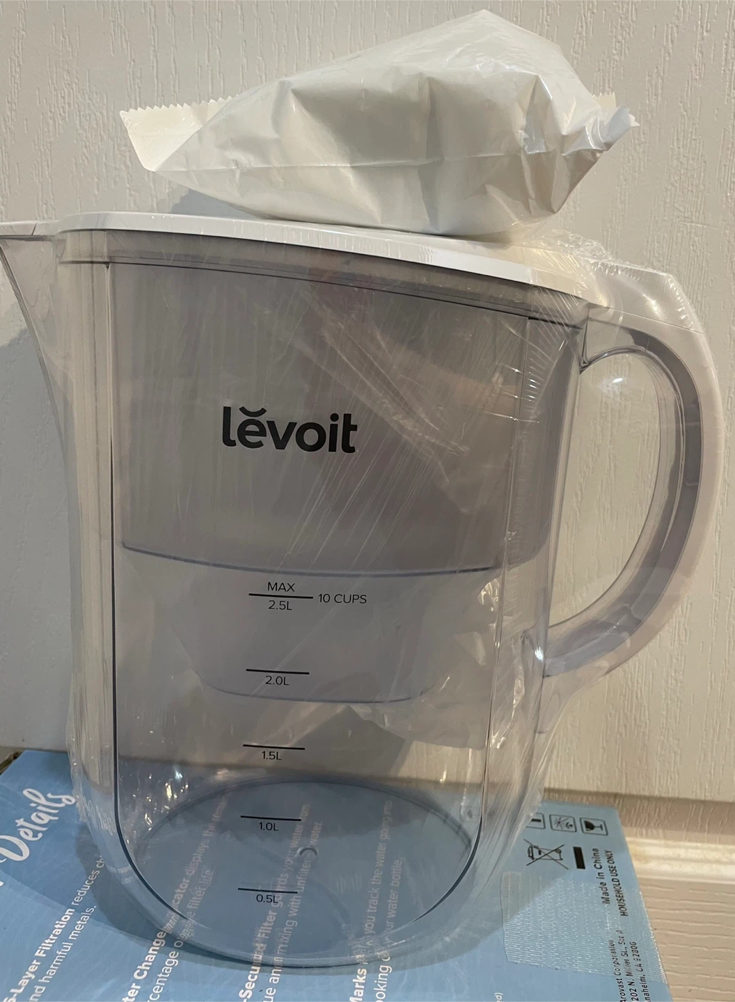 Levoit Water Filter Pitcher - 10 Cup