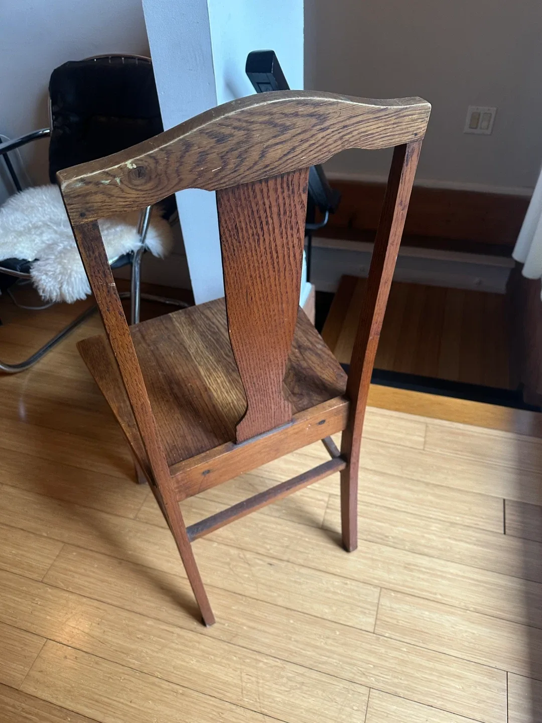 BEAUTIFUL ANTIQUE OAK CHAIR DINING DESK SIDE OFFICE VINTAGE image indicator(4)