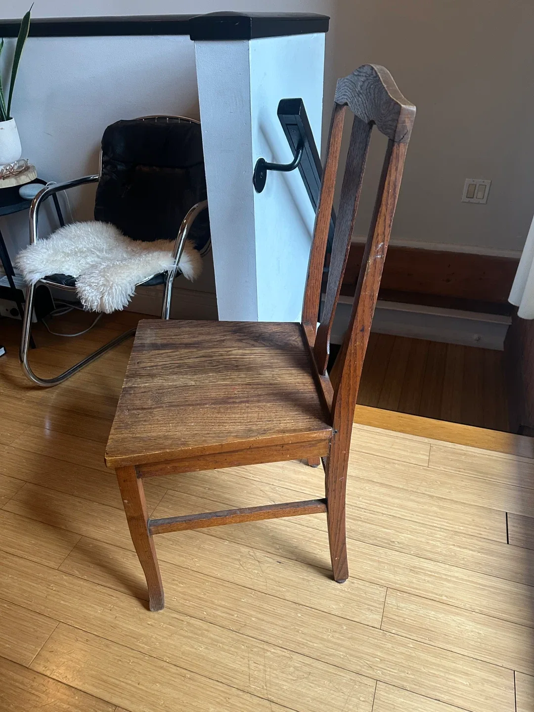 BEAUTIFUL ANTIQUE OAK CHAIR DINING DESK SIDE OFFICE VINTAGE image indicator(2)