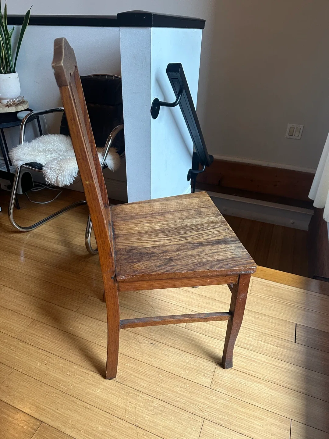 BEAUTIFUL ANTIQUE OAK CHAIR DINING DESK SIDE OFFICE VINTAGE image indicator(5)