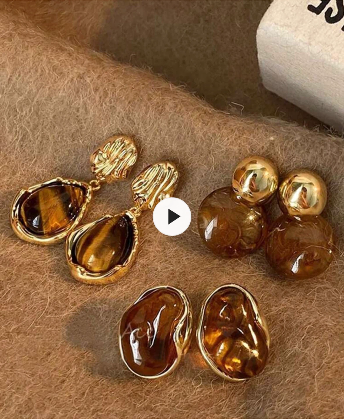 Gold Tone Earrings Set (3 Pairs)