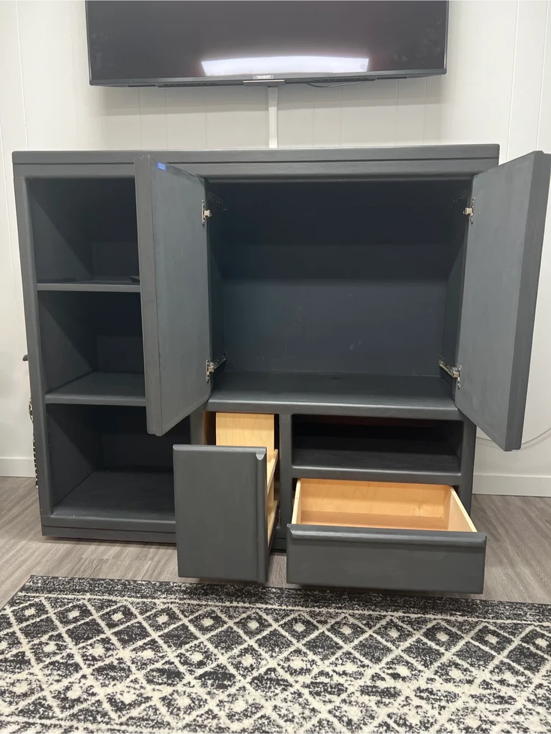 Grey TV Stand with Storage image indicator(2)