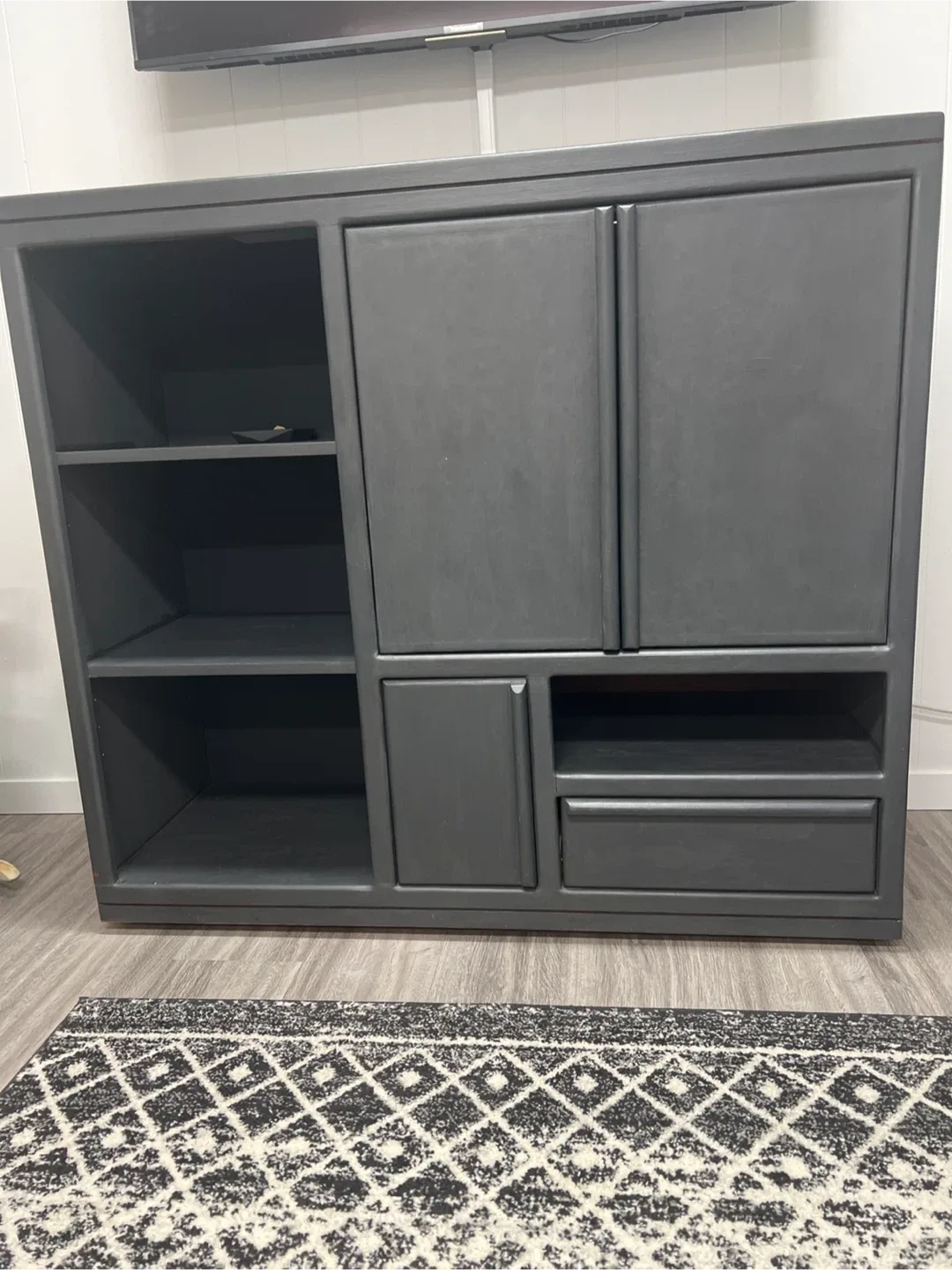 Grey TV Stand with Storage