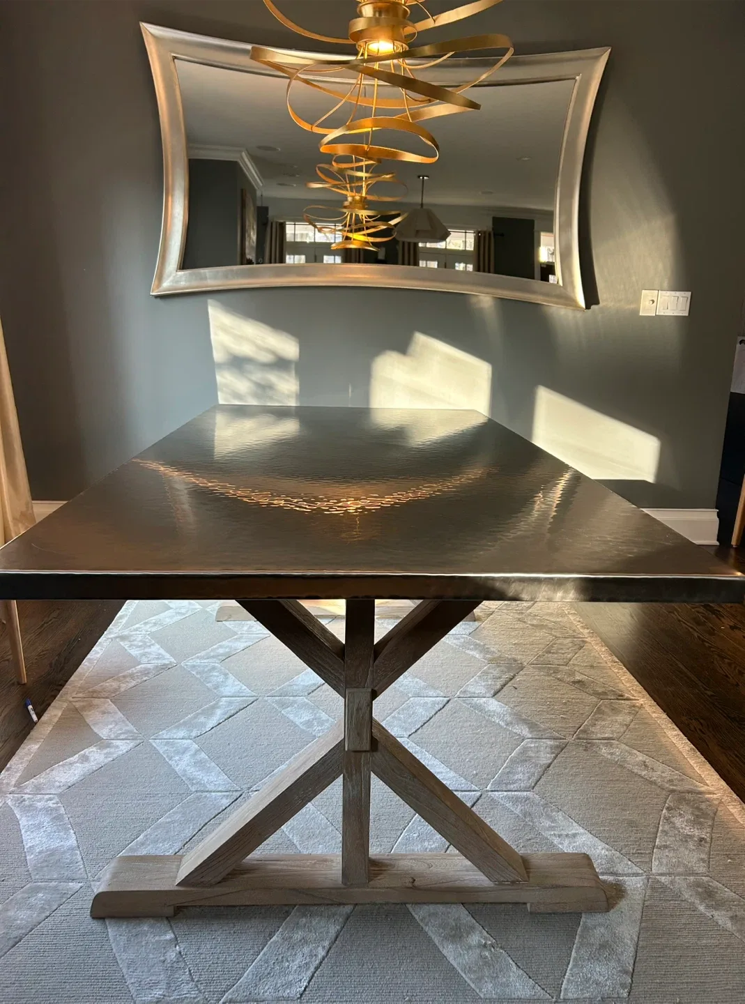 Hammered Metal Dining Table