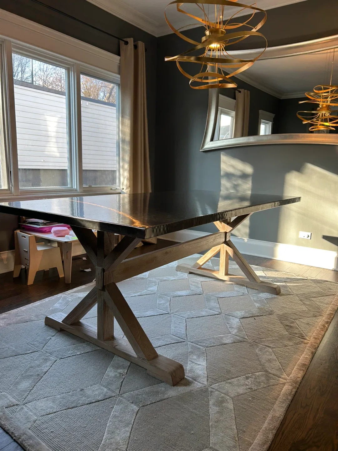 Hammered Metal Dining Table image indicator(4)