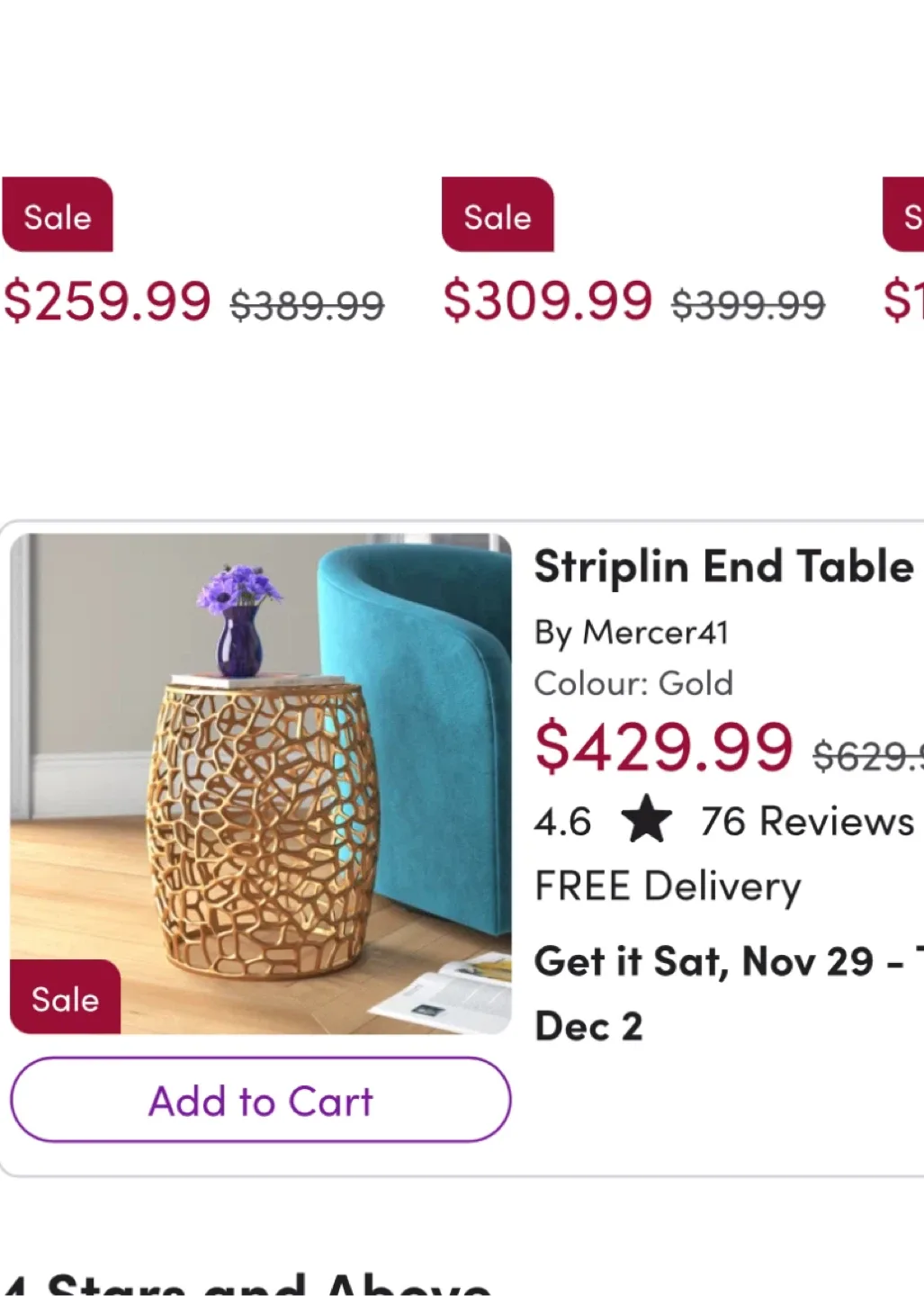 Gold Metal Accent Table image indicator(3)