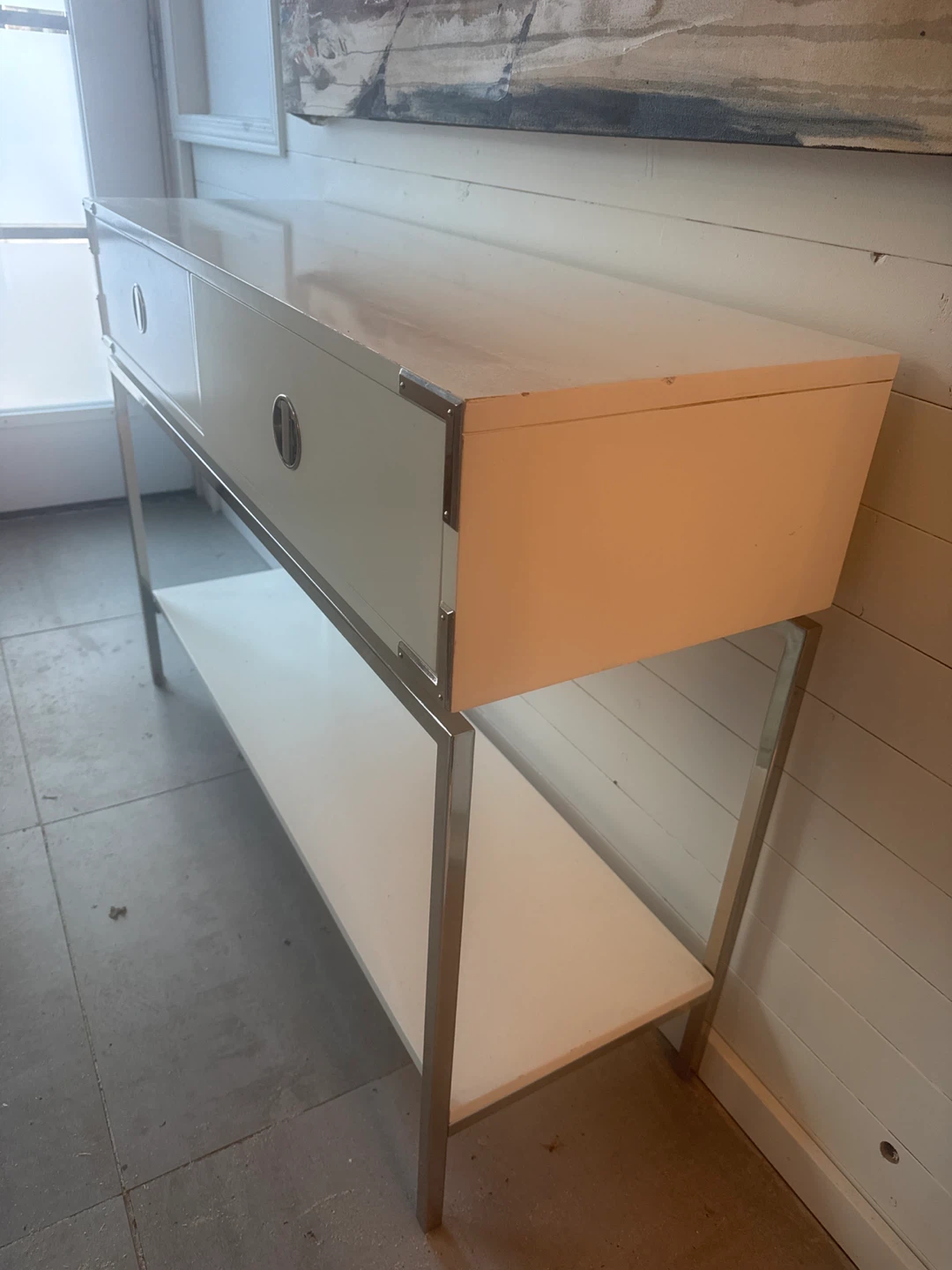 White Console Table with Drawers - photo 2