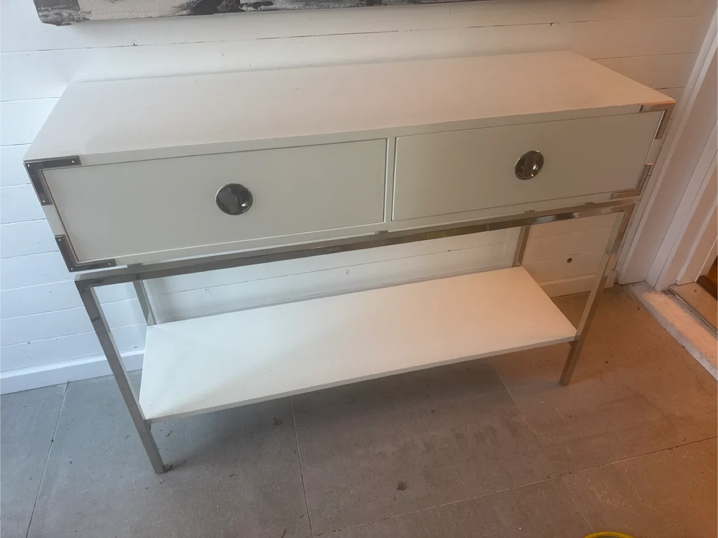 White Console Table with Drawers
