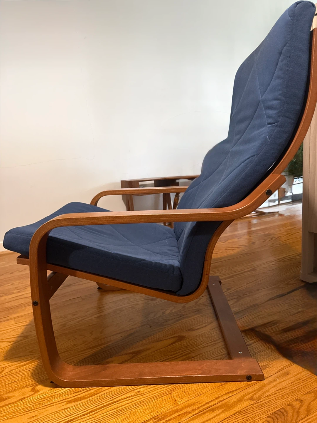 IKEA Poang Chair - Blue Cushion, Dark Brown Frame - photo 2