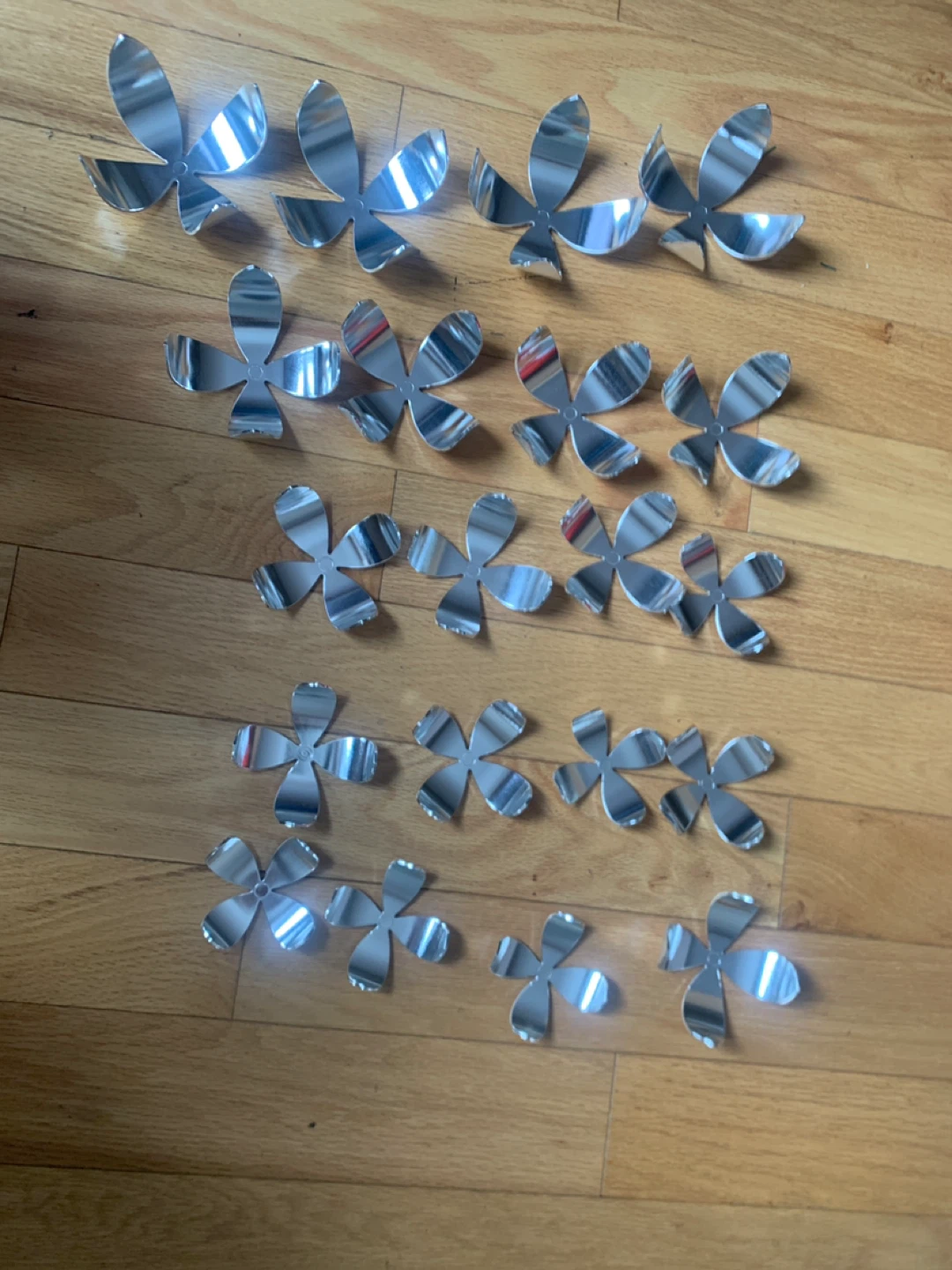 3D Flower Wall Decor - Silver 20 pieces