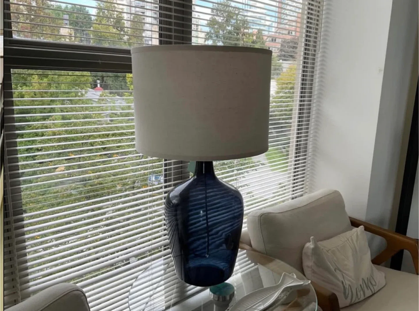 Blue Glass Table Lamp
