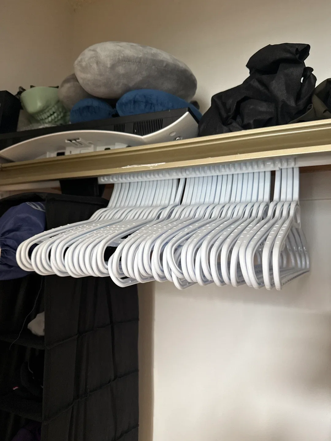 White Plastic Clothes Hangers - Total 40