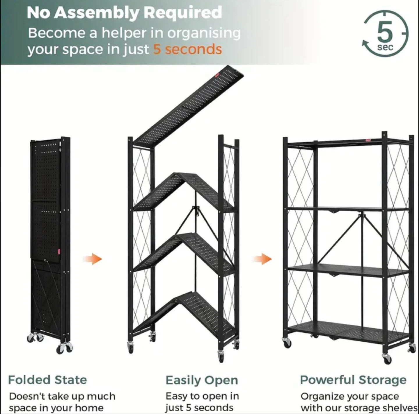 Folding Metal Storage Rack - BRAND NEW IN BOX - photo 2