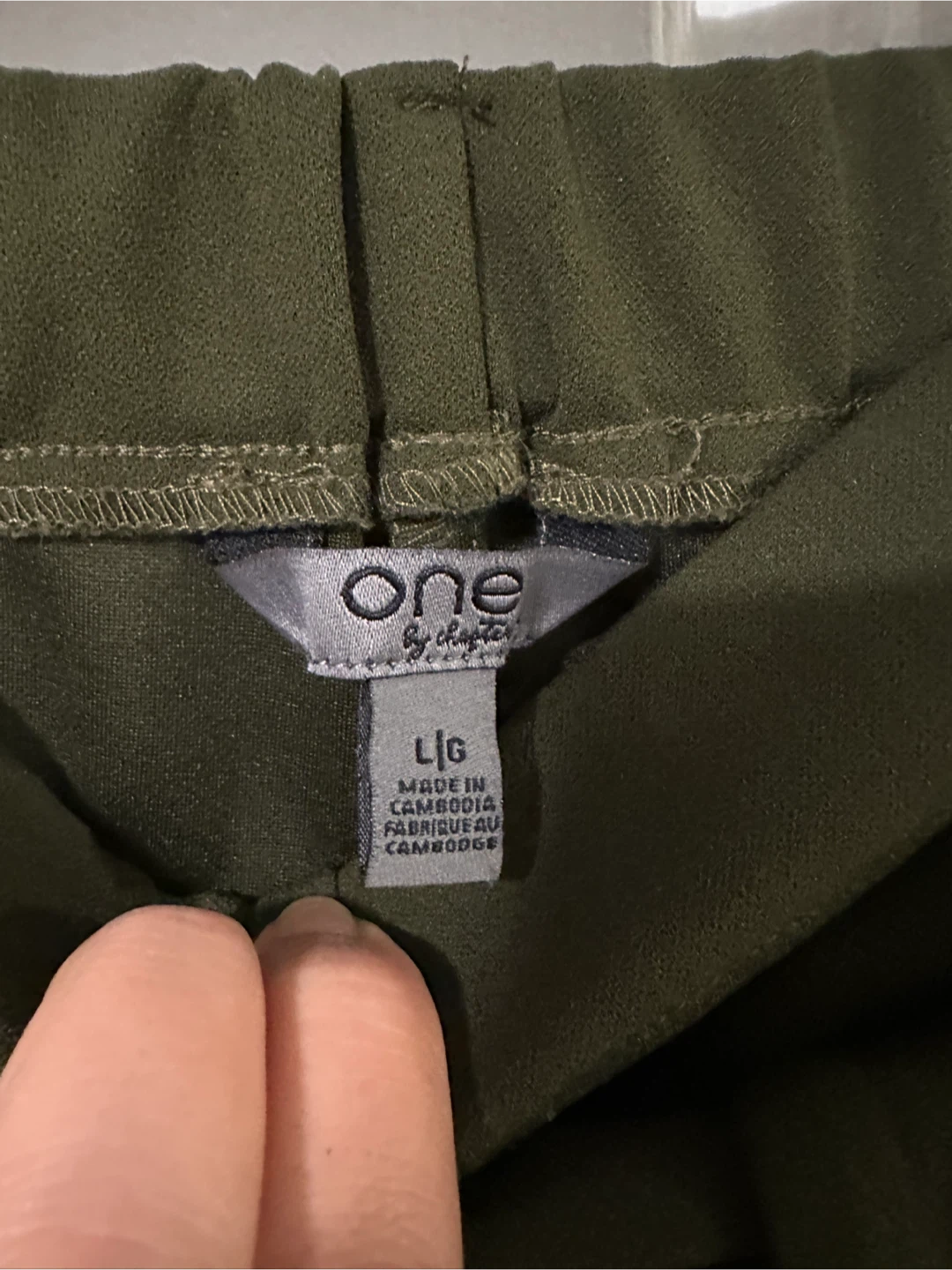 Olive Green One by Chapter One Pants - Size L - photo 3