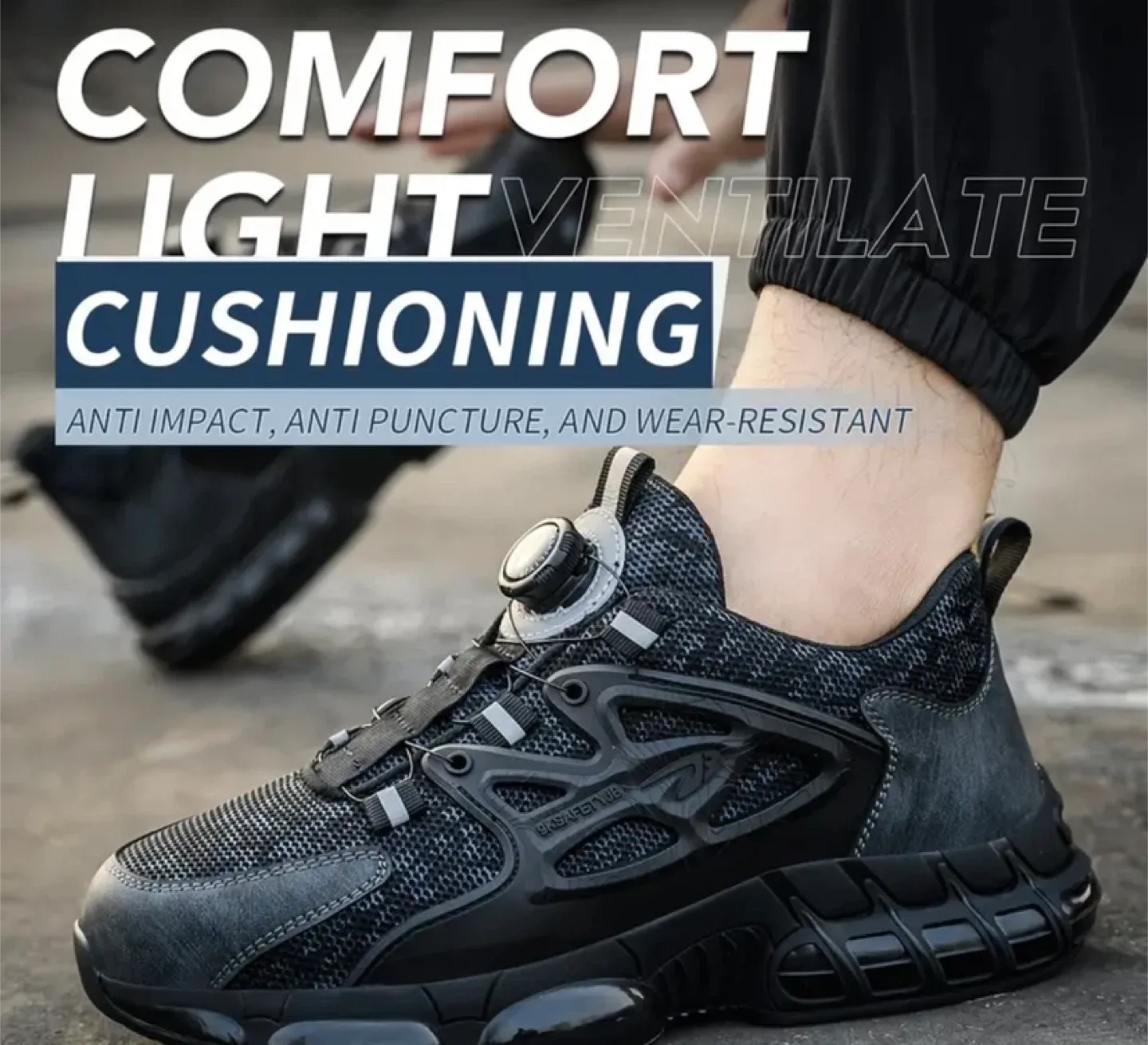 Black Safety Shoes - Puncture Resistance Size 9 image indicator(9)