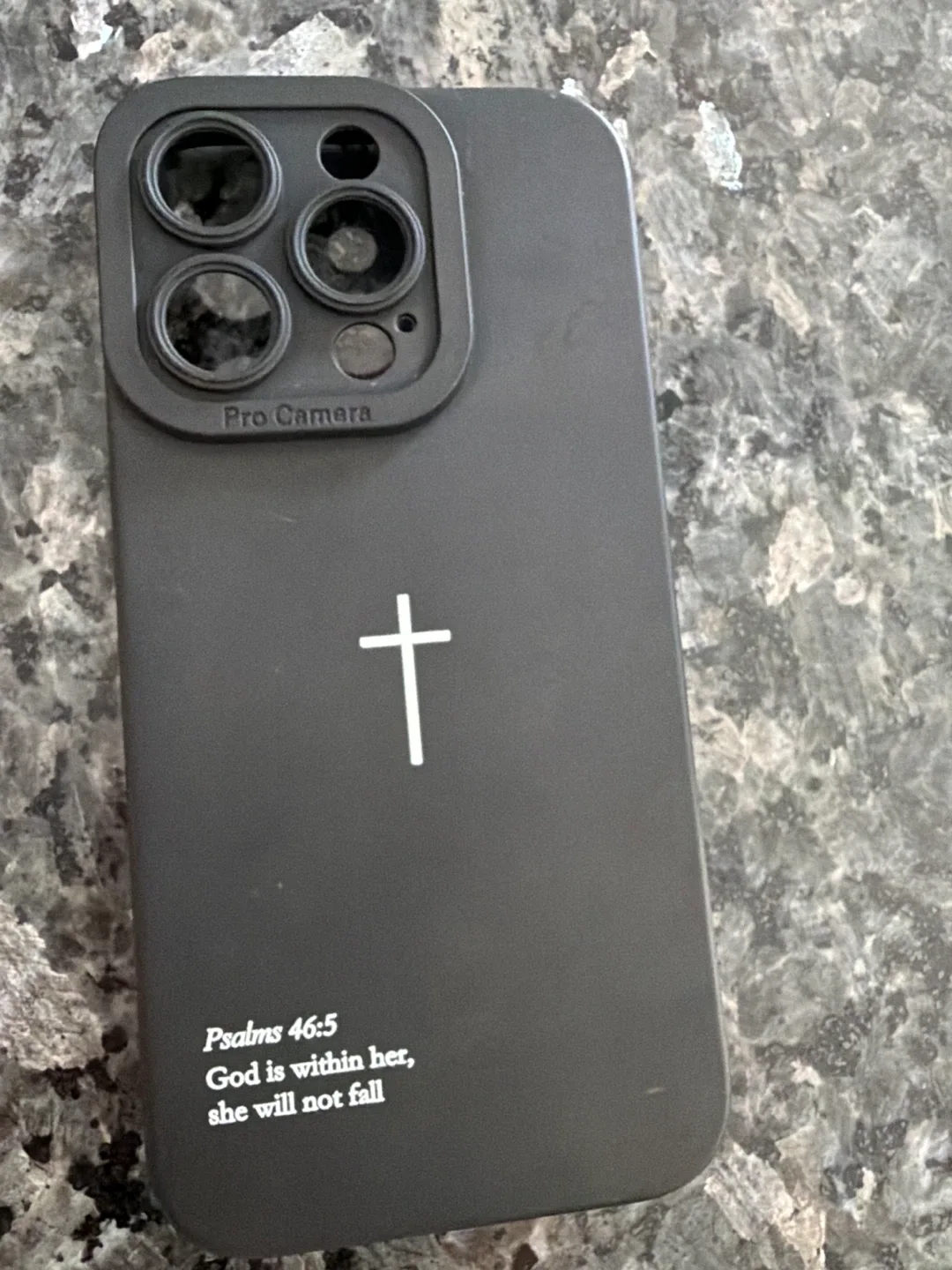 Black iPhone Case with Cross Design