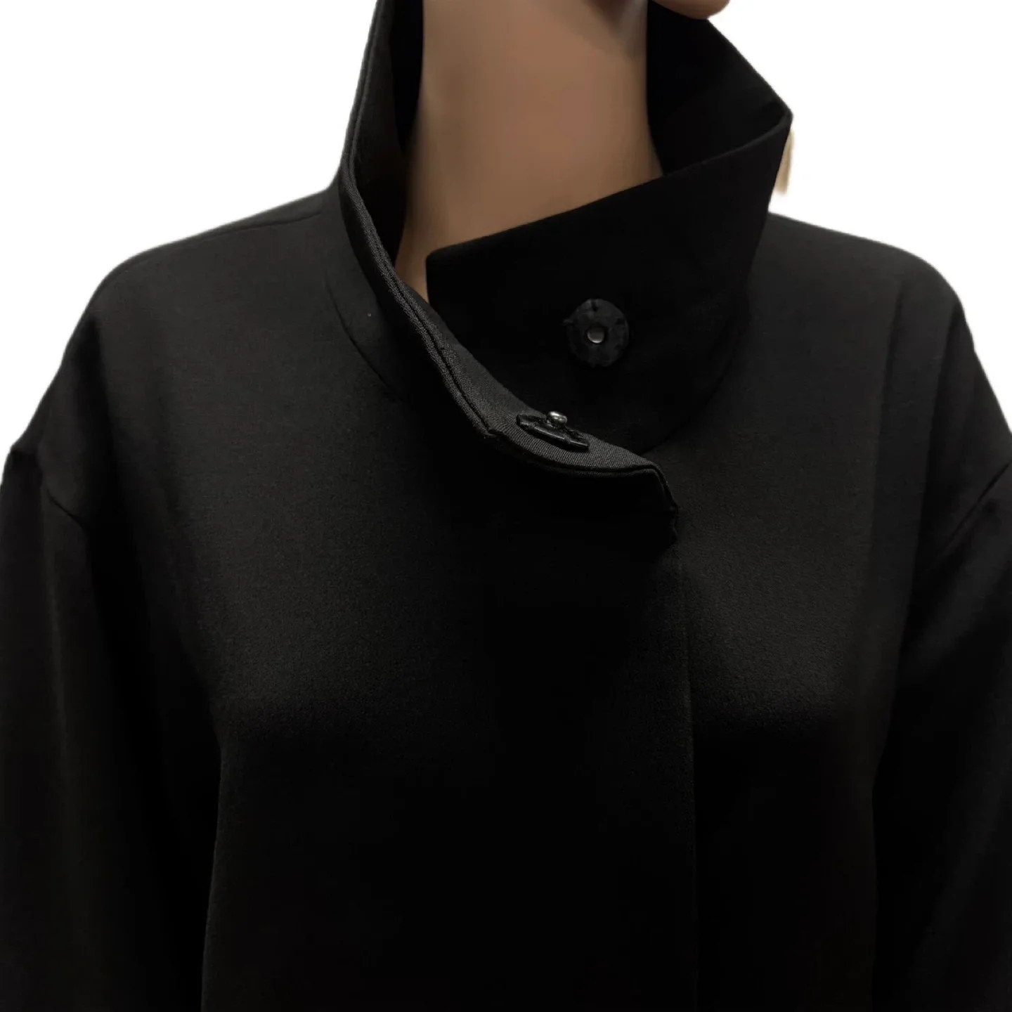 Melanie Lyne Black Funnel Neck Coat – Size 14 (New with Tag) image indicator(3)