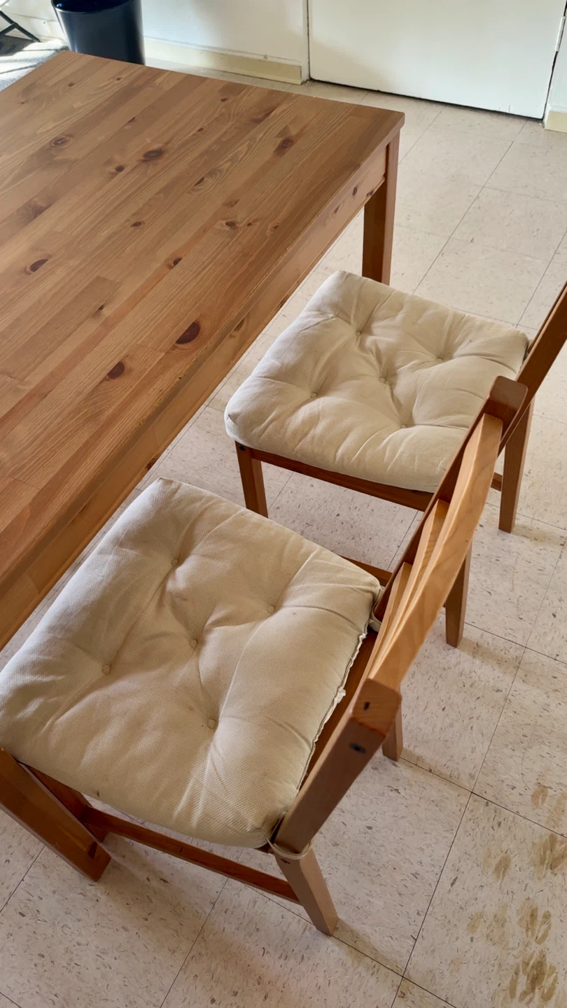 IKEA Solid Wood Dining Table with 4 Chairs - photo 2