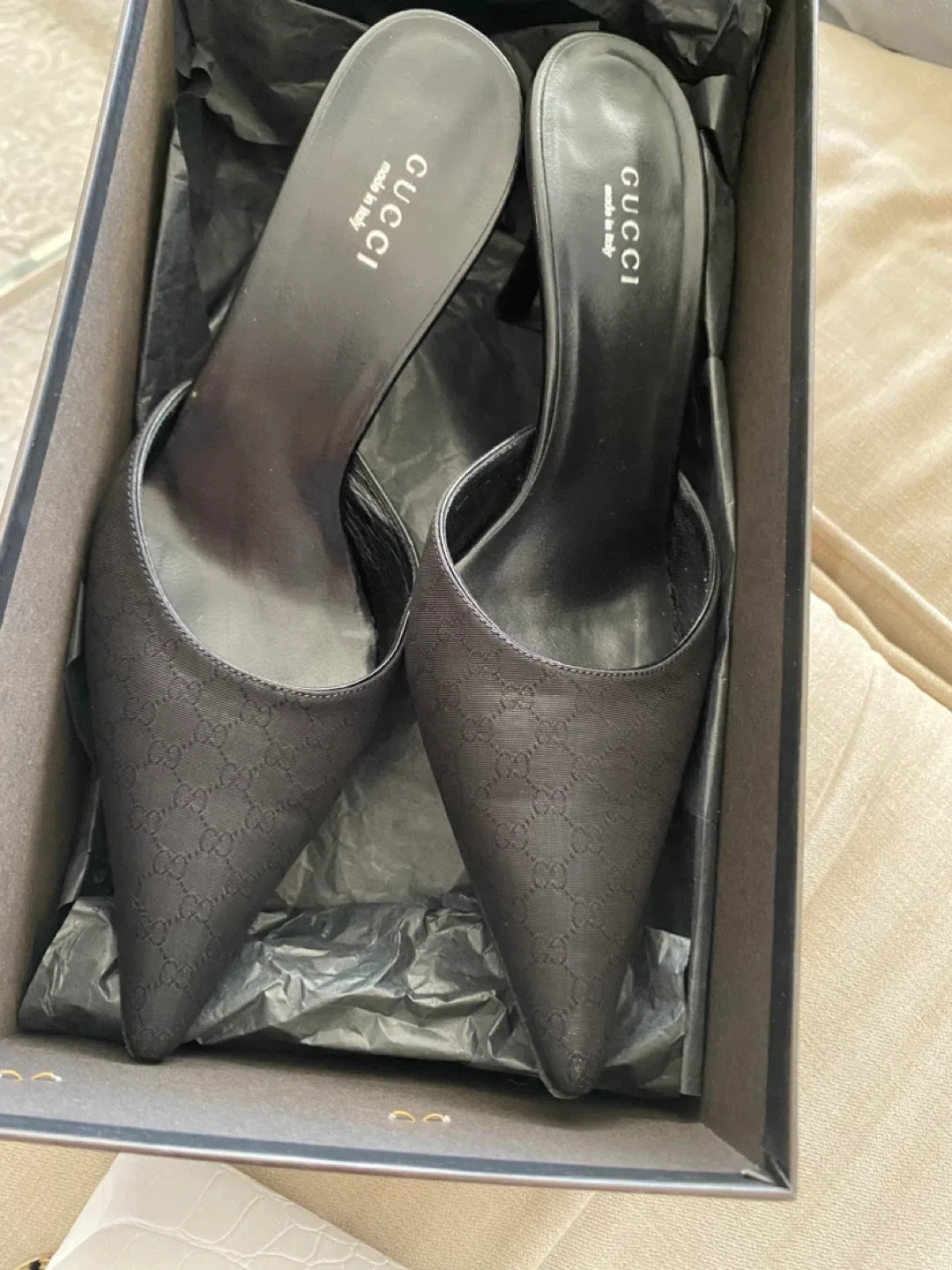 Gucci Black Heels Size 36.5C with Box image indicator(2)