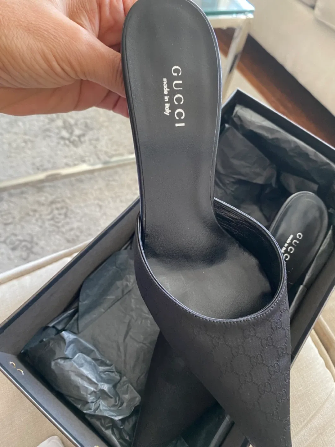 Gucci Black Heels Size 36.5C with Box