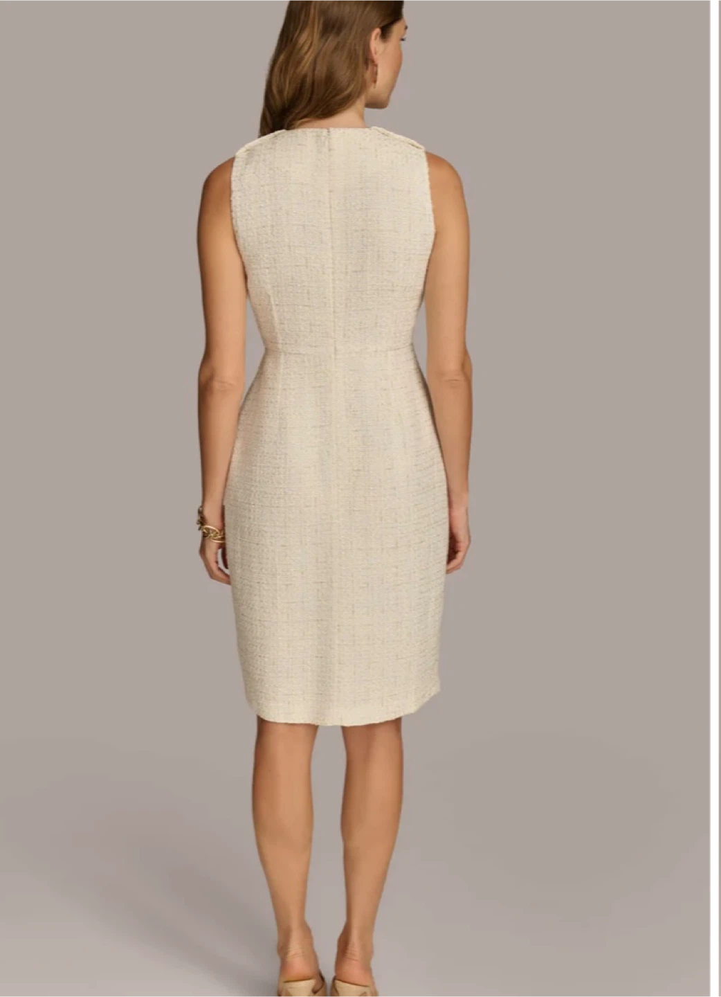 Donna Karan Sleeveless Tweed Midi Dress, Size 6 - photo 4