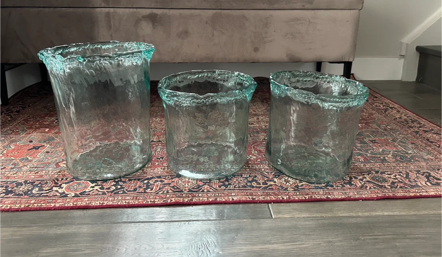 Hand Blown Glass Vases - Set of 3 - $70