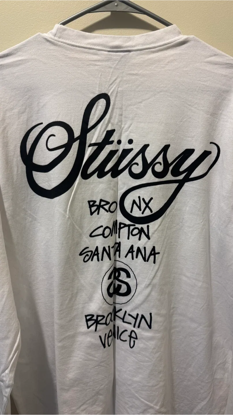 Stussy World Tour Long Sleeve T-Shirt - White image indicator(2)