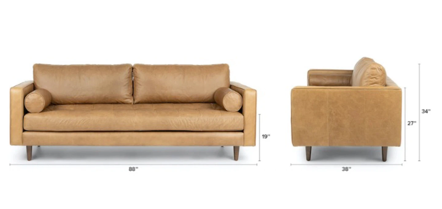 Article Sven Briar Tan Sofa - 88 inch - photo 4