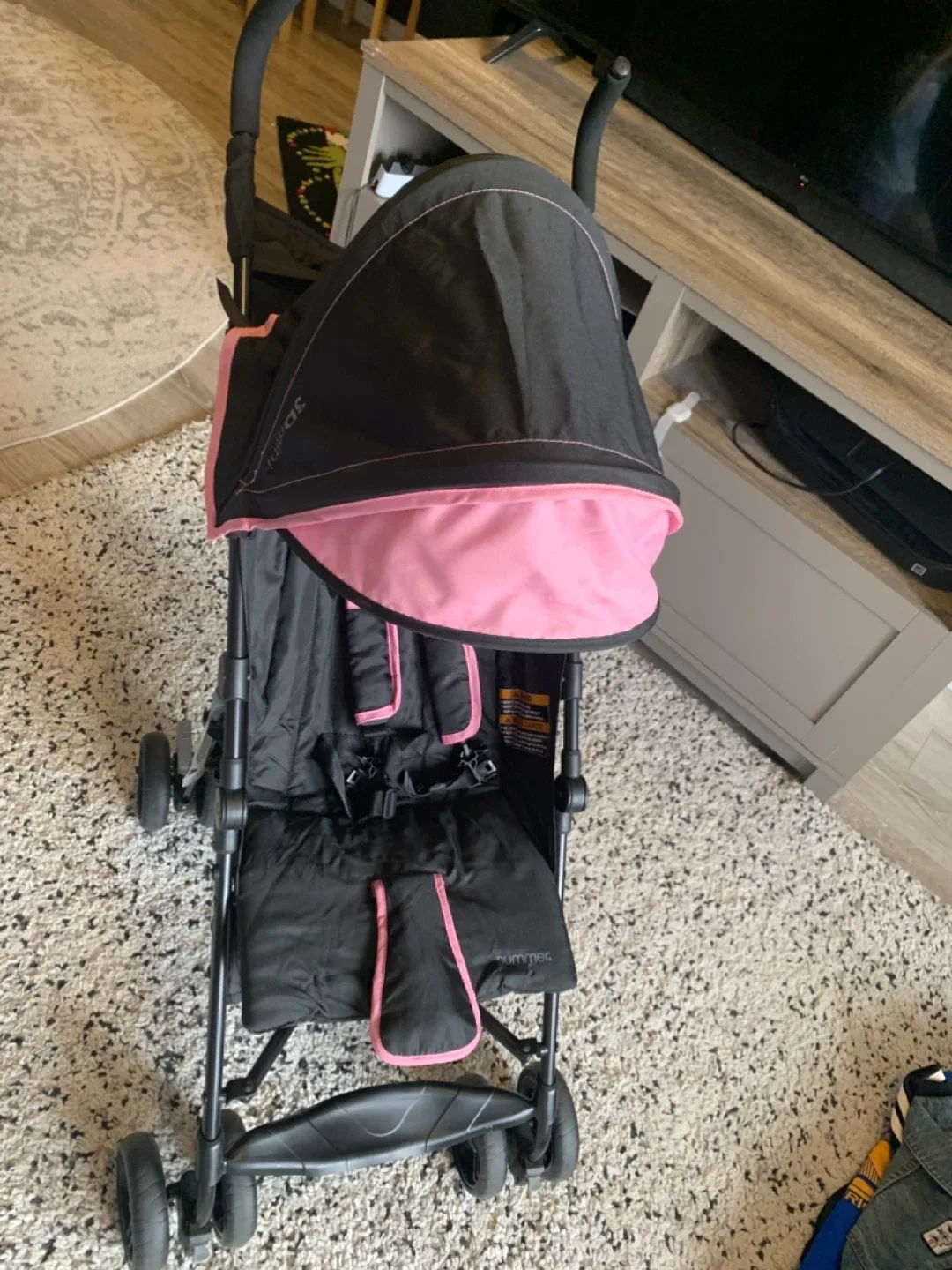 Summer 3D Mini Convenience Stroller - Black/Pink