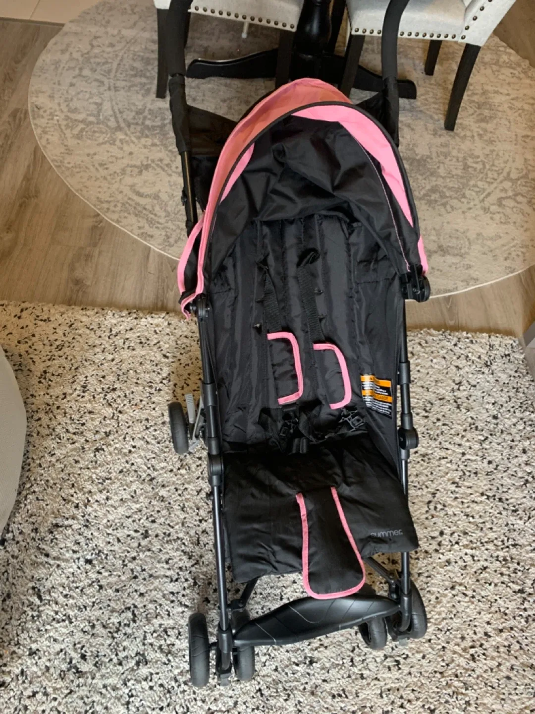 Summer 3D Mini Convenience Stroller - Black/Pink image indicator(3)