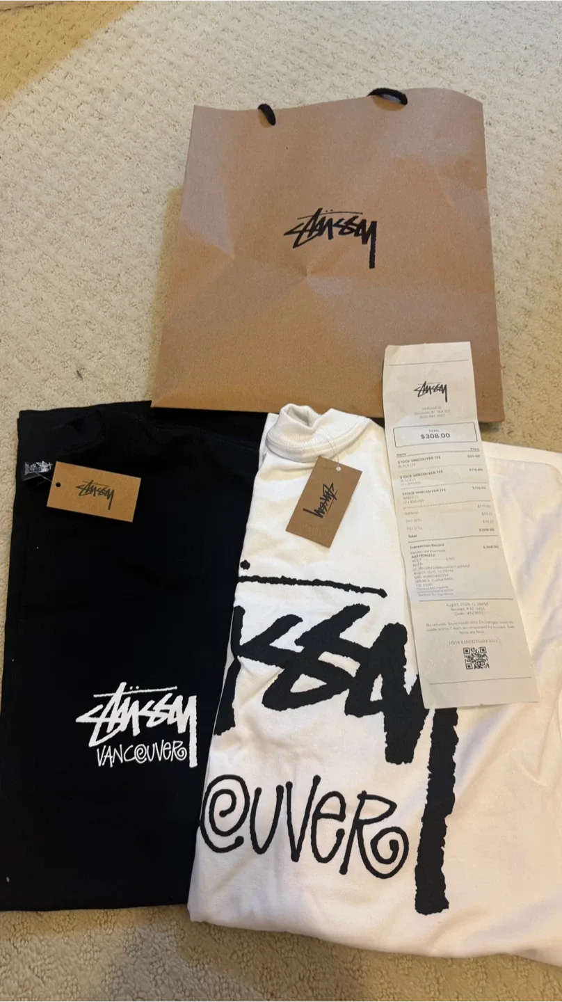 Stussy Vancouver Tees - Selling the two-piece set.