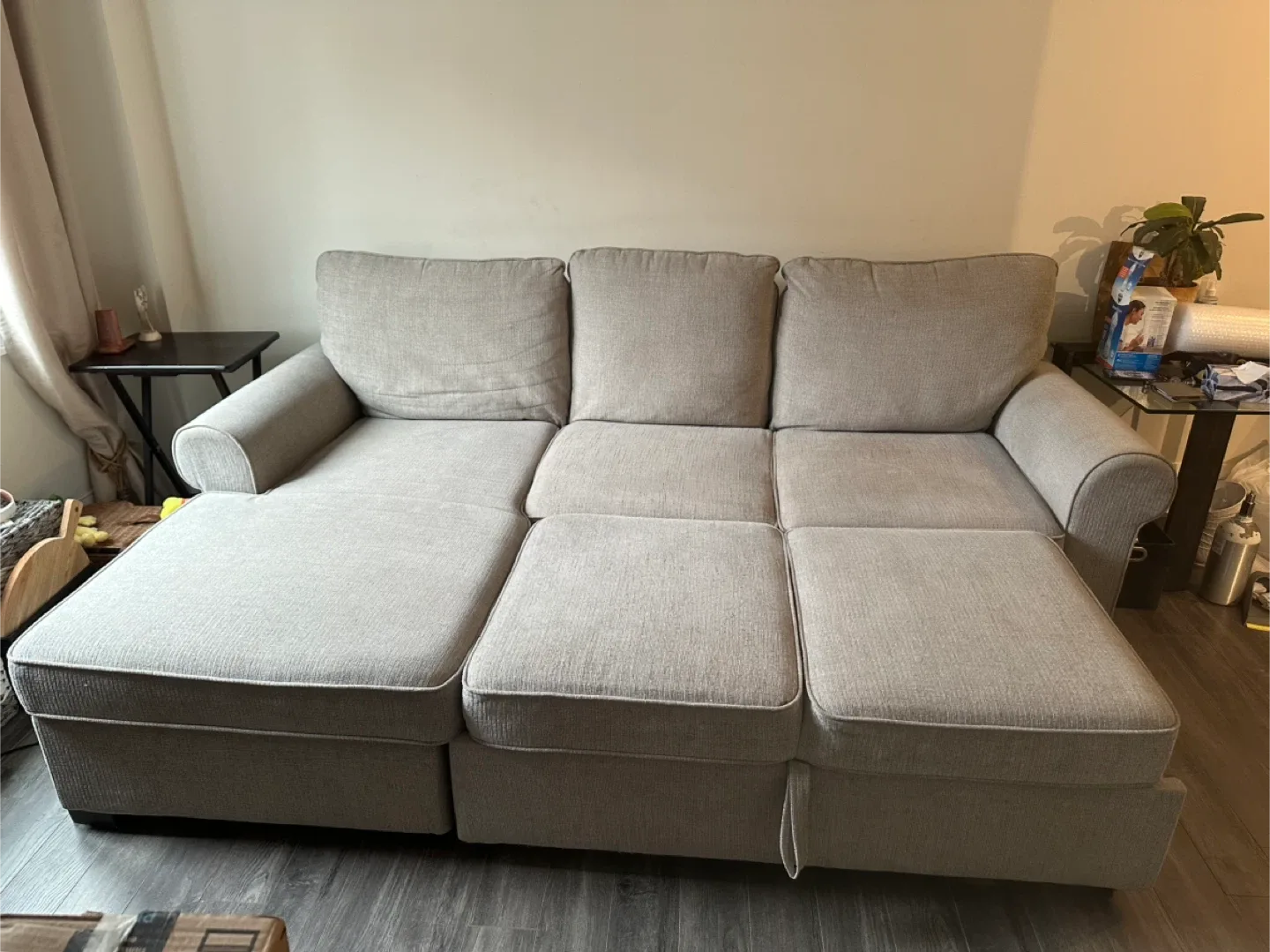 Beige Sectional Sofa with Chaise Lounge image indicator(9)