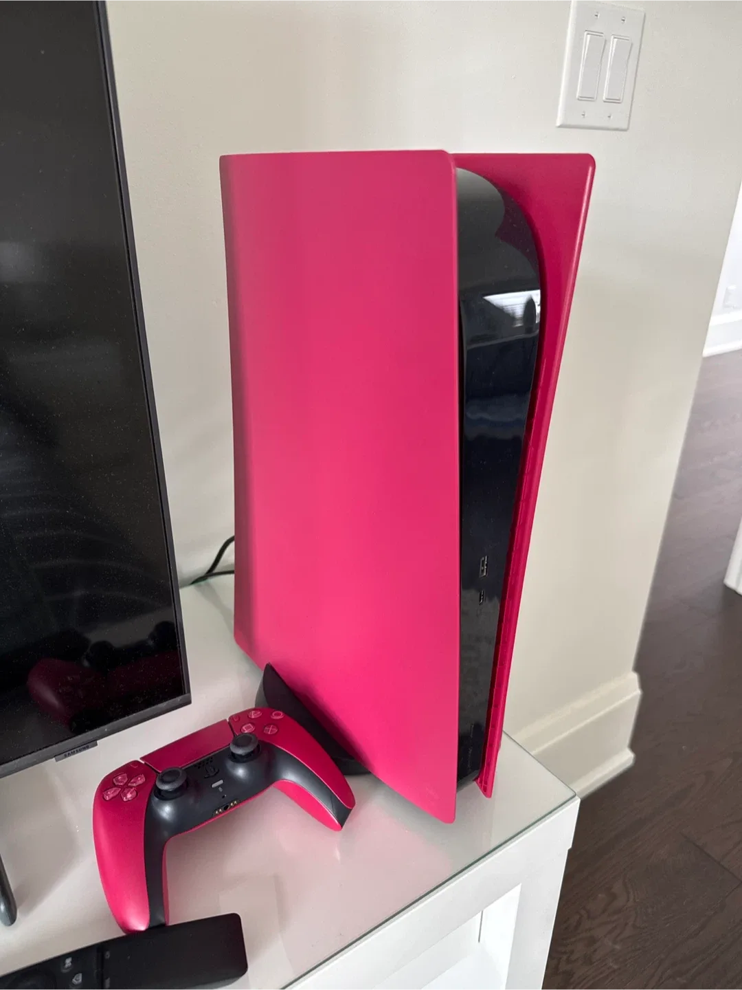 PlayStation 5 (PS5) with Custom Red Plates & Controller