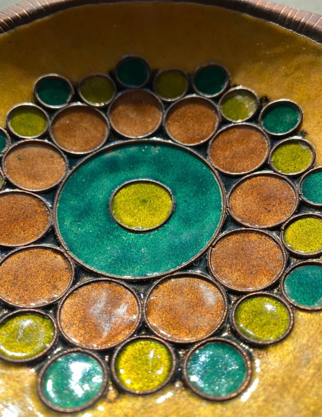 Vintage Copper Enamel Decorative Plate image indicator(2)