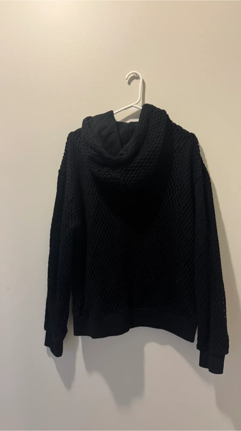 MSGM Black Mesh Hoodie image indicator(2)
