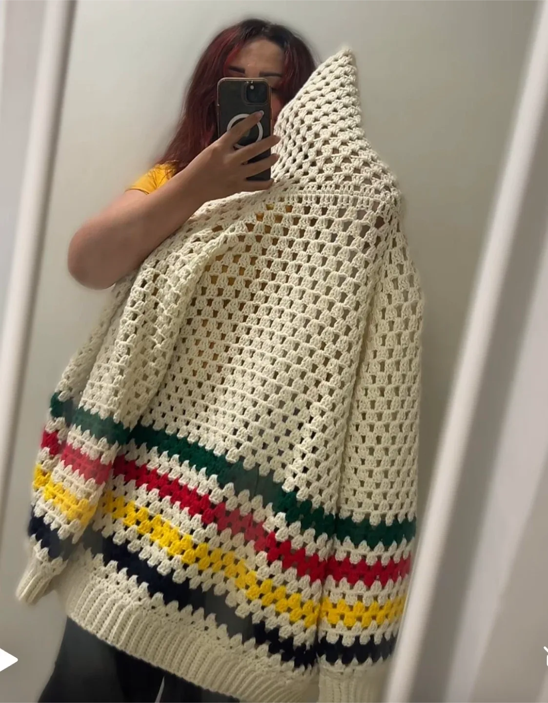 Handmade Crochet Cardigan - Hooded and Colourful