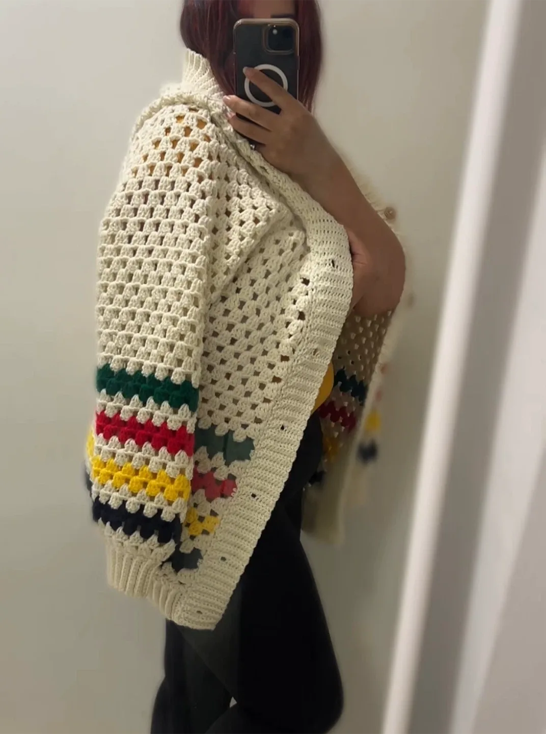 Handmade Crochet Cardigan - Hooded and Colourful image indicator(4)