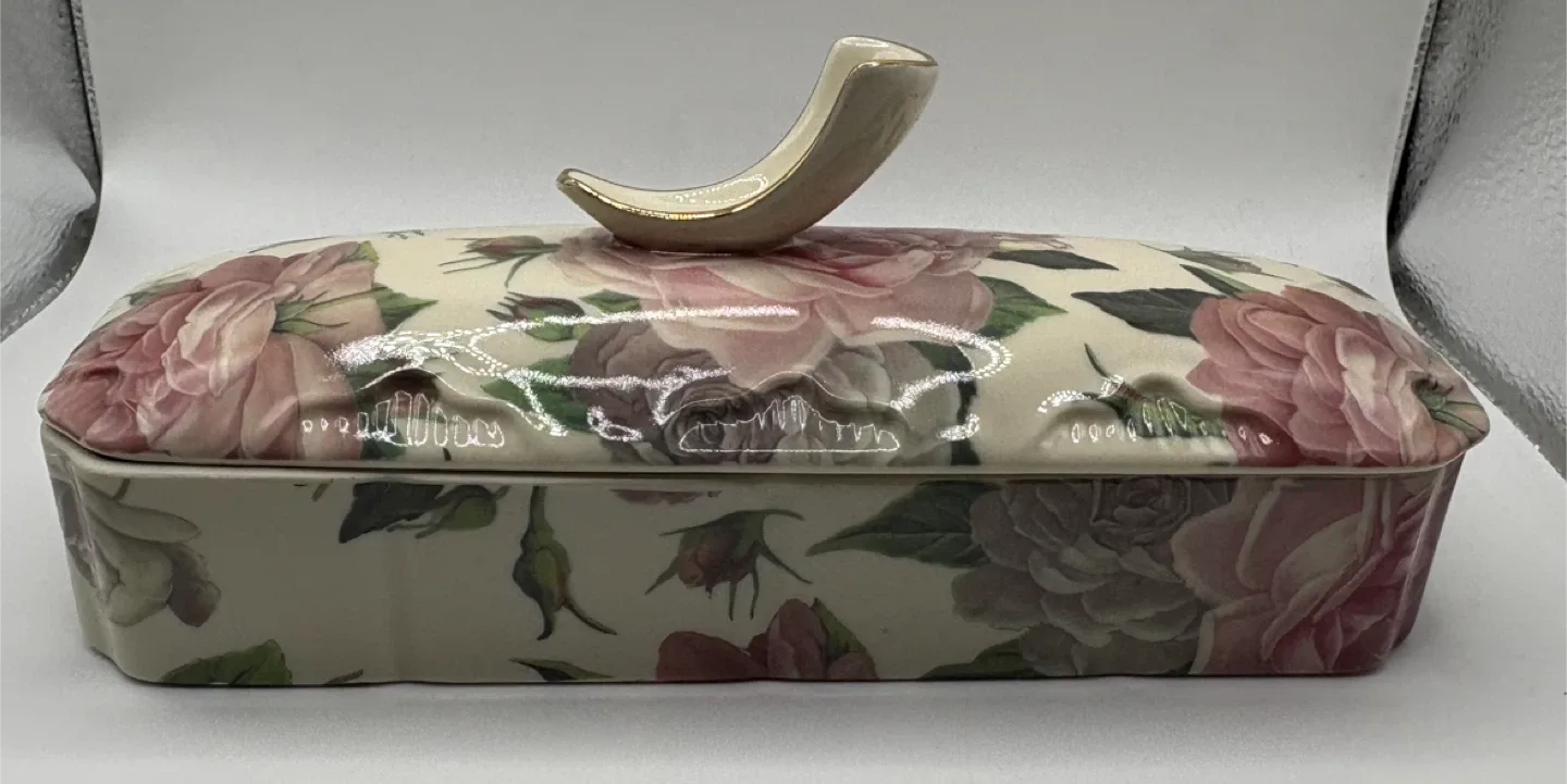 Vintage Rosalin Floral Trinket Box