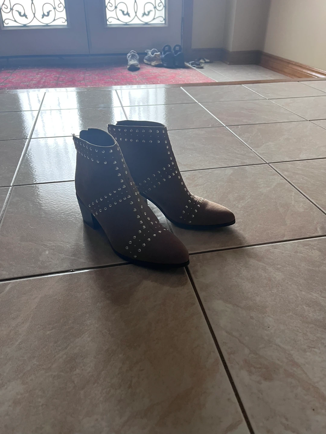 Dolce Vita Brown Studded Ankle Boots