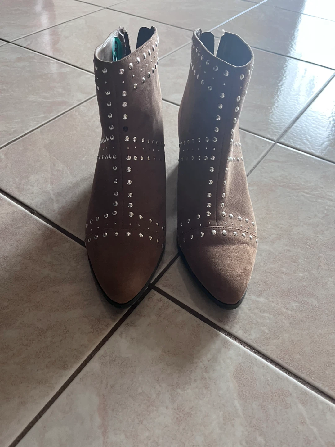 Dolce Vita Brown Studded Ankle Boots - photo 2