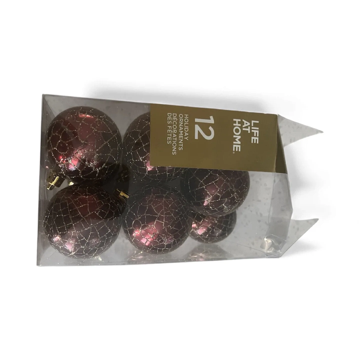 Life At Home 12 Holiday Ornaments - New