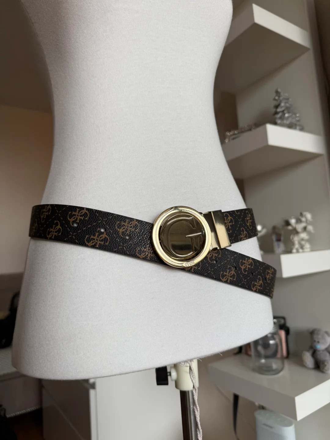 Guess Brown Logo Belt