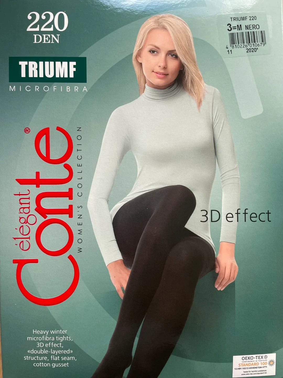Conte Elegant Triumf 220 DEN Tights - Size 3/M - NERO